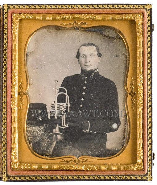 Daguerreotype, Militia Musician with Coronet
Sixth Plate, entire view